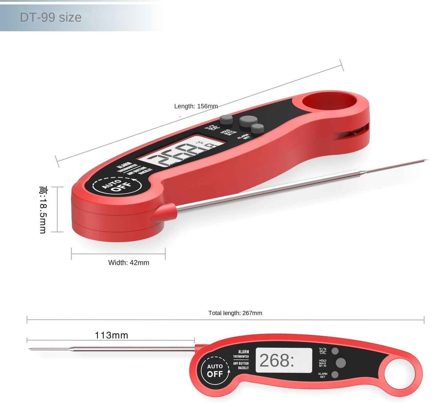 Digital Meat Thermometer – Foldable Probe